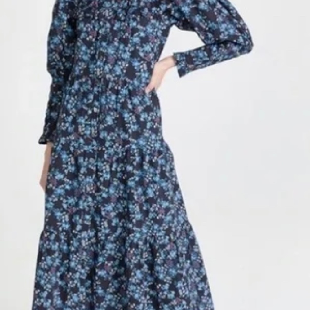 Sea New York Navy Floral Tilly long Sleeve Dress size S